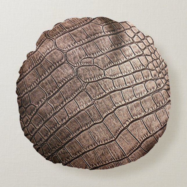 Elegant leather pattern close up.  round pillow (Front)