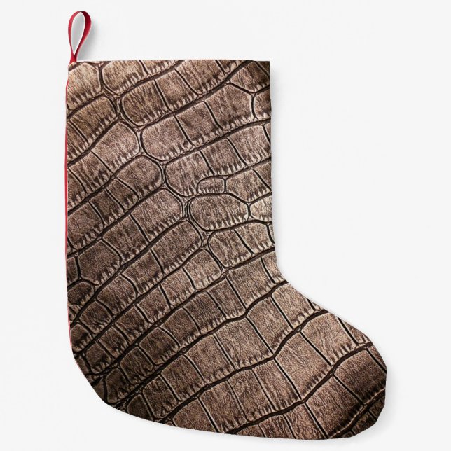 Elegant leather pattern close up.  small christmas stocking (Front)