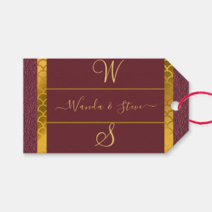 Elegant Leather Pattern Wedding Gift bag Tags