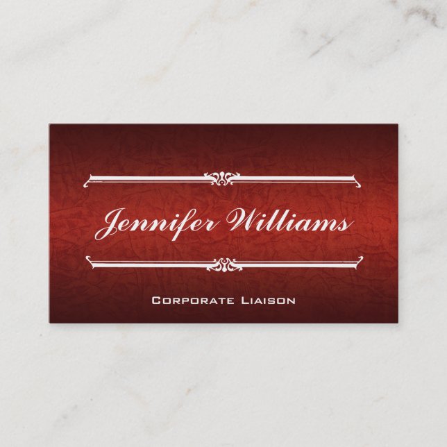 Elegant Leather Professional Business Cards (Front)