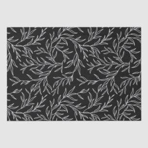 Elegant Leaves black and white Tissue Paper 