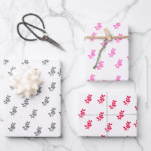 Elegant Leaves Gift Wrap Set of 3 