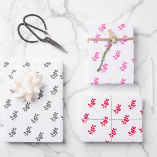 Elegant Leaves Gift Wrap Set of 3 