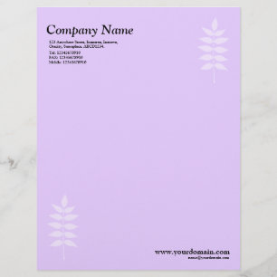 Elegant Leaves - Light Purple Letterhead