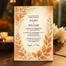 Elegant Leaves & Pampas Grass Autumn Fall Wedding