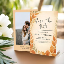 Elegant Leaves & Pampas Grass Autumn Fall Wedding