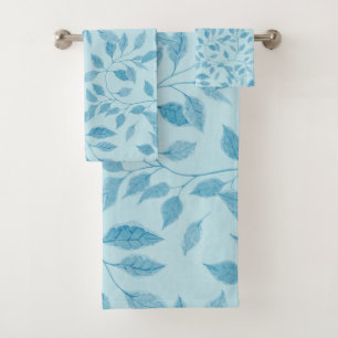 Elegant Leaves Pattern Paper Texture Background   Bath Towel Set