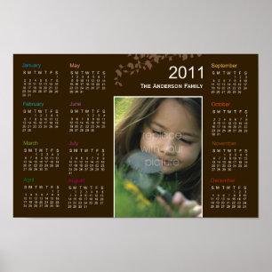 Elegant Leaves Photo Poster Calendar