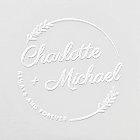 Elegant Leaves Round Personalized Wedding Monogram