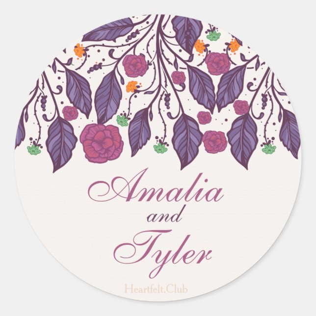 Elegant Leaves Sticker (Front)