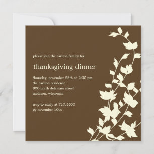 Elegant Leaves Thanksgiving/Fall Party Invitations