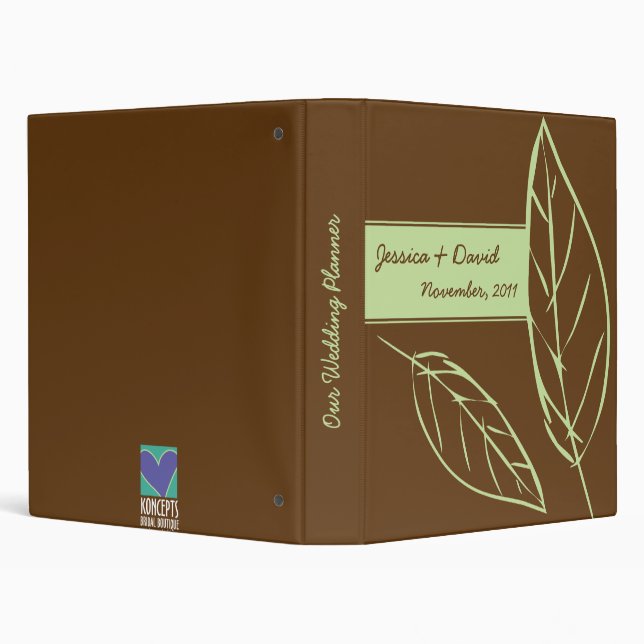 Elegant Leaves Wedding Planner Binder (Background)