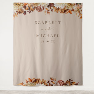 Elegant Leaves Wedding Tapestry