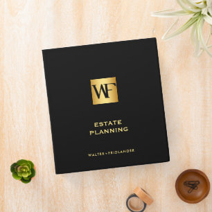 Elegant Legal customize "Black & Gold Lawyer Binder