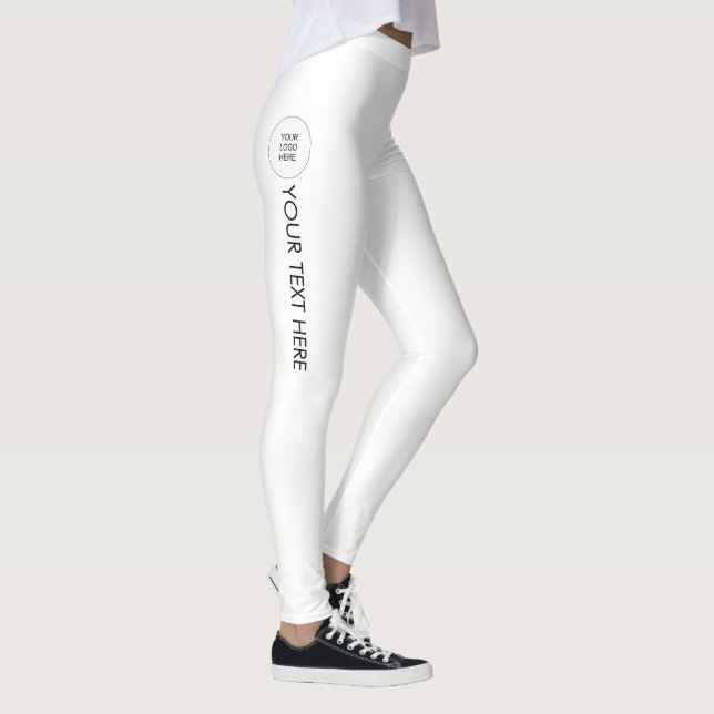 Elegant Leggings Add Your Name Text Logo Modern (Right)