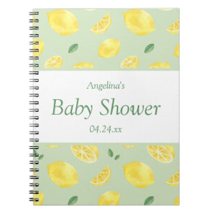 Elegant Lemon Baby Shower Gift List Notebook
