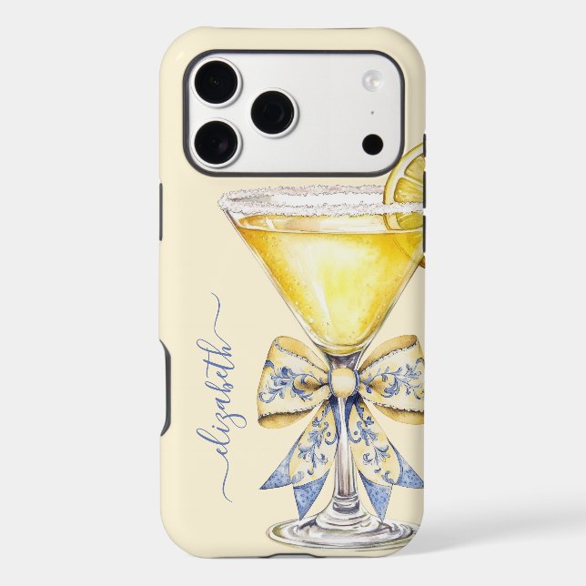 Elegant Lemon Drop Martini Monogrammed (Back)