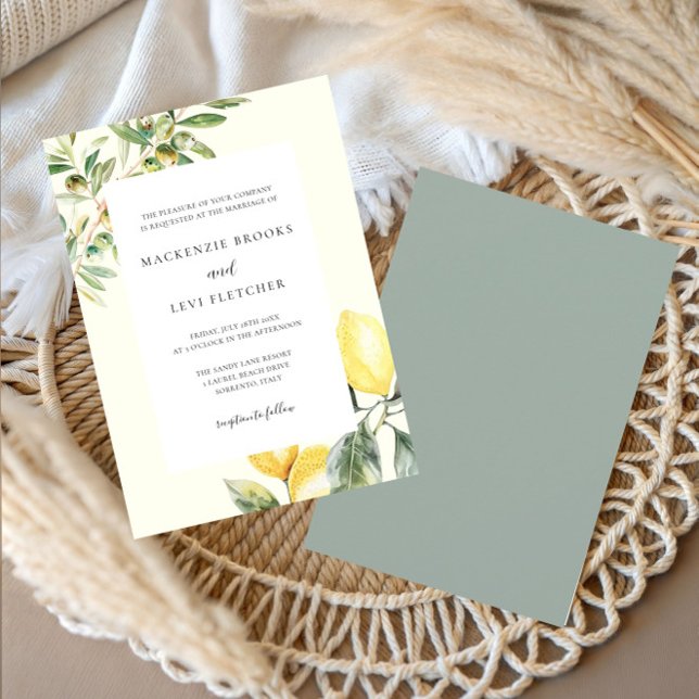 Elegant Lemon Garden Wedding Invitation (Creator Uploaded)
