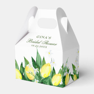 Elegant Lemon Greenery Blossom Bridal Shower Favor Box