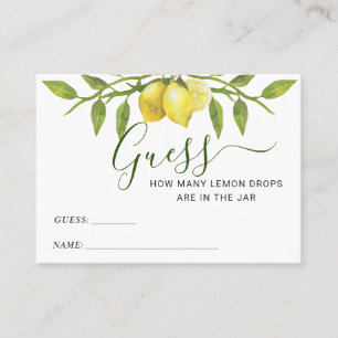 Elegant Lemon Guess How Many Game Card