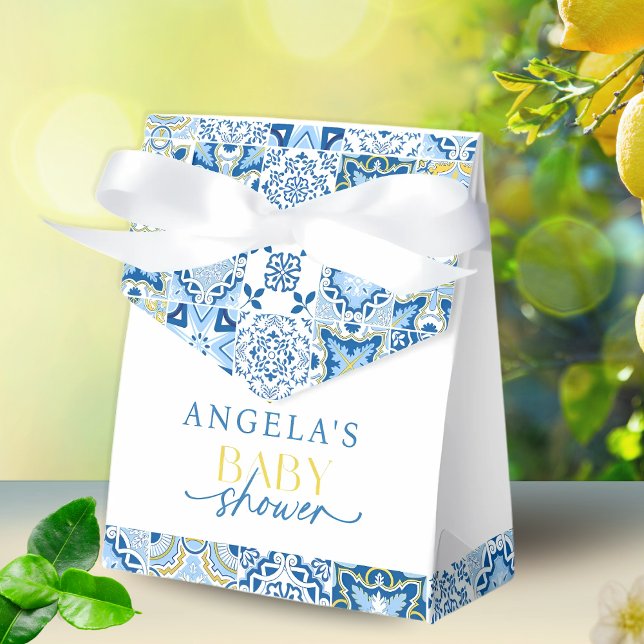 Elegant Lemon Mediterranean Baby Shower  Favor Box (Creator Uploaded)