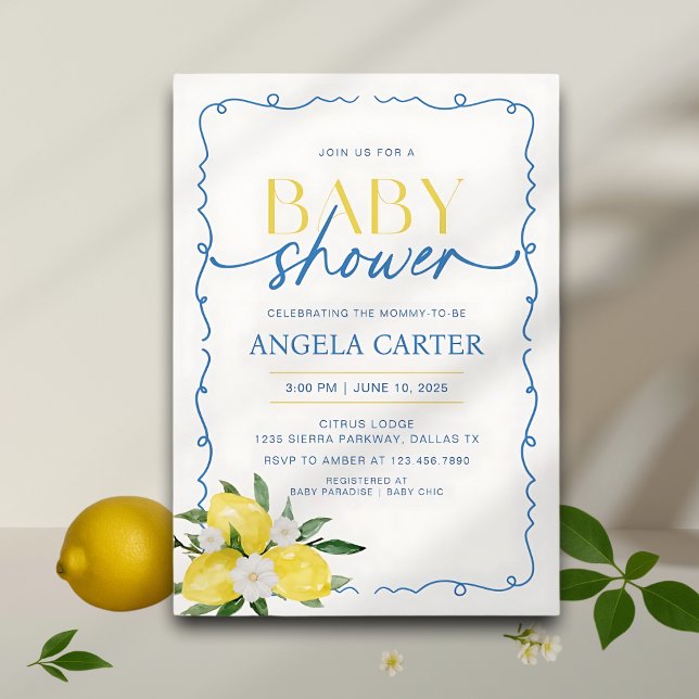 Elegant Lemon Mediterranean Baby Shower  Invitation (Creator Uploaded)