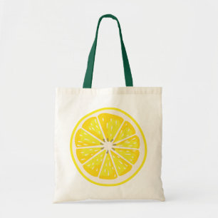 Elegant lemon slice in tote bag