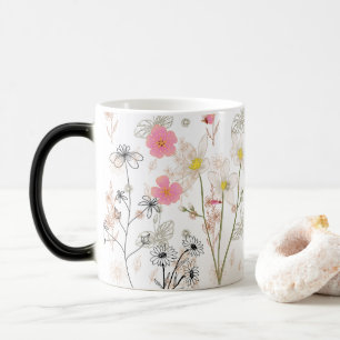 Elegant Lemon & Wildflower Coffee Mug   Botanical 