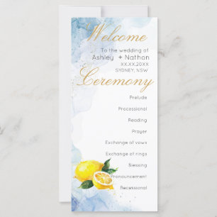 Elegant Lemon Yellow & Blue Watercolor Wedding