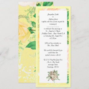 ELEGANT LEMON YELLOW GARDEN WEDDING INVITATION