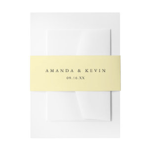 Elegant Lemon Yellow Invitation Belly Band