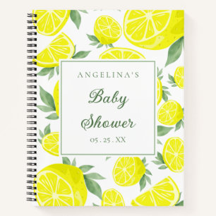 Elegant Lemons Baby Shower Gift List Notebook
