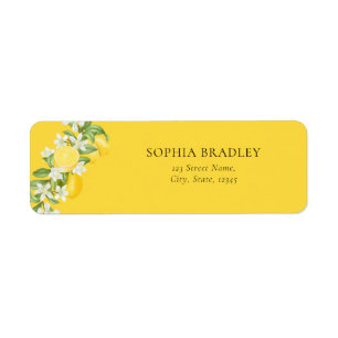 Elegant Lemons Bridal Shower Return Address