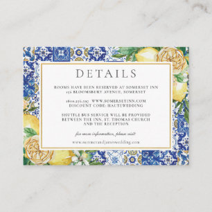 Elegant Lemons Floral Mosaic Wedding Details     Enclosure Card