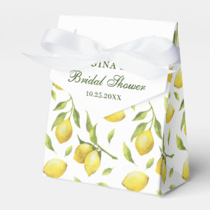Elegant Lemons Watercolor Greenery BRIDAL SHOWER Favor Box