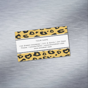 Elegant leopard animal print custom 	Magnetic business card