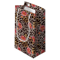 Elegant Leopard Animal Print Tropical Pink Flowers