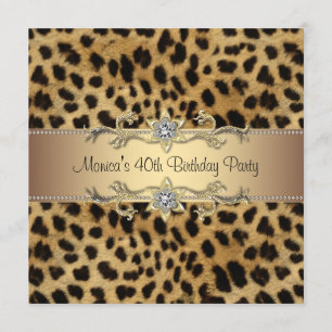 Elegant Leopard Birthday Party Invitation