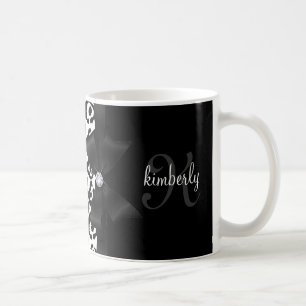 Elegant Leopard Bow & Diamond Personalized Girly Coffee Mug