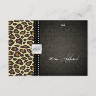 Elegant Leopard / Damask RSVP Card