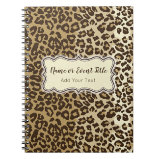Elegant Leopard Pattern Customize Name & Event Notebook