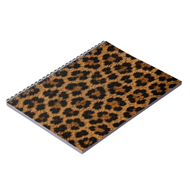 Elegant Leopard Pattern Unique Stylish Spiral Notebook (Left Side)