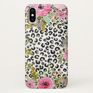 Elegant Leopard Print and Floral Design Case-Mate iPhone Case