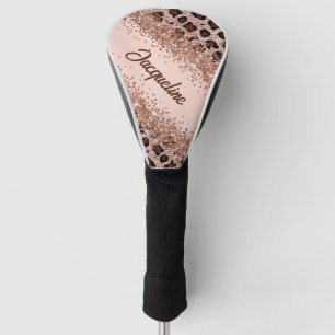 Elegant Leopard Print and Sparkly Golf Head Cover