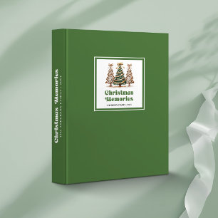 Elegant leopard print Christmas trees memory album Binder