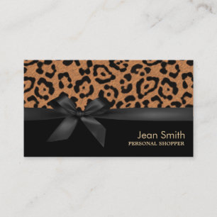 Elegant Leopard Print Personal Shopper Business Card