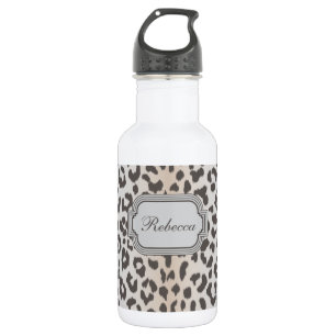 Elegant  leopard print with monogram 532 ml water bottle