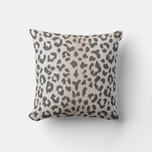 Elegant  leopard print with monogram throw pillow