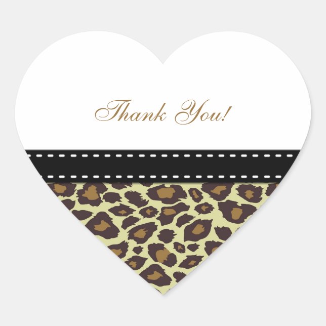 Elegant Leopard Thank You Stickers (Front)