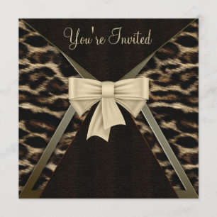 Elegant Leopard Womans Birthday Party Invitation
